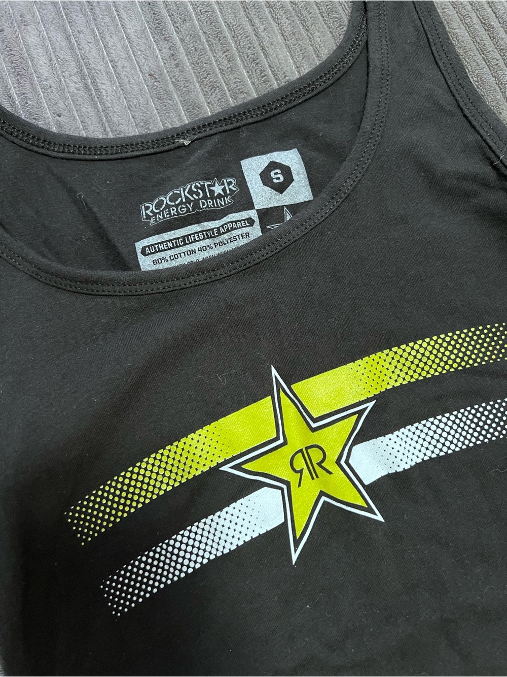 Rockstar Energy Black Tank Top with Neon Star Graphic - Picture 2 of 3